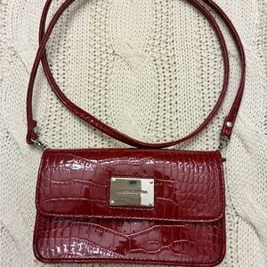 Liz Claiborne Glossy Red Crossbody Bag